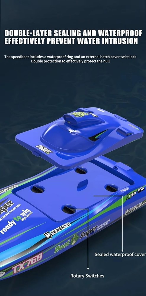 Remote Control High Speed Jet Boat Brushless, Long Range RC Ship Lakes & Rivers