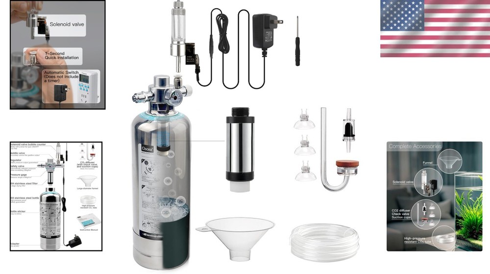 Complete Aquarium CO2 System with Solenoid Valve--