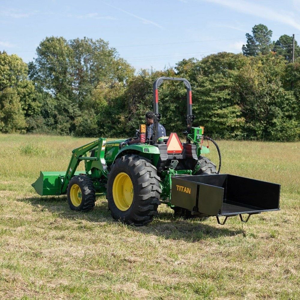 Titan Attachments 30 Cu. FT Quick Hitch Compatible Hydraulic Dump Box, Cat 1