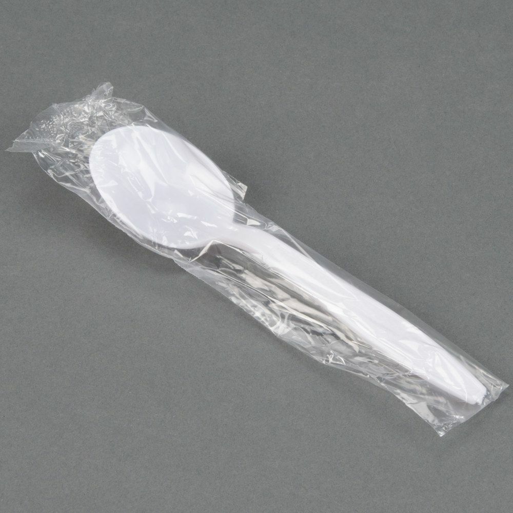 INDIVIDUALLY WRAPPED HEAVY WEIGHT PLASTIC SPOON [WP2S]