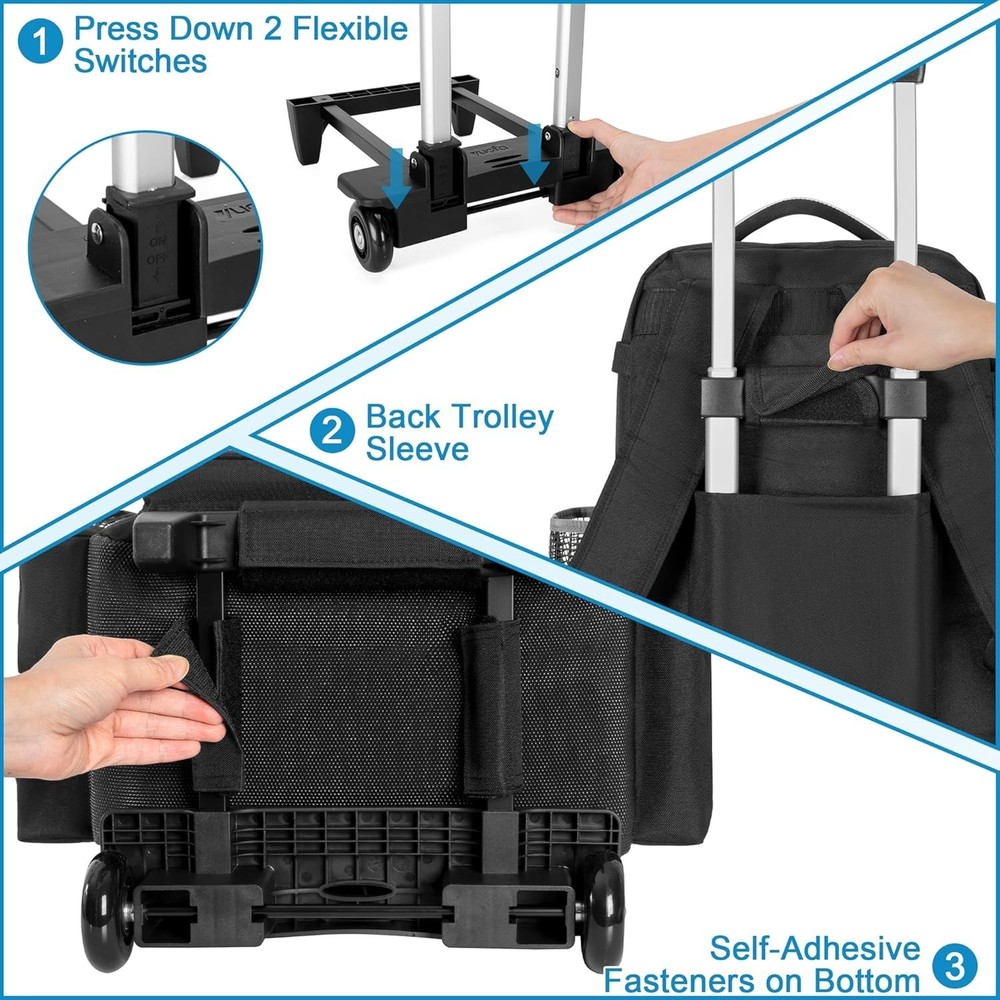 Versatile Cleaning Caddy Backpack with Waterproof Base & 6 Compartment Storage