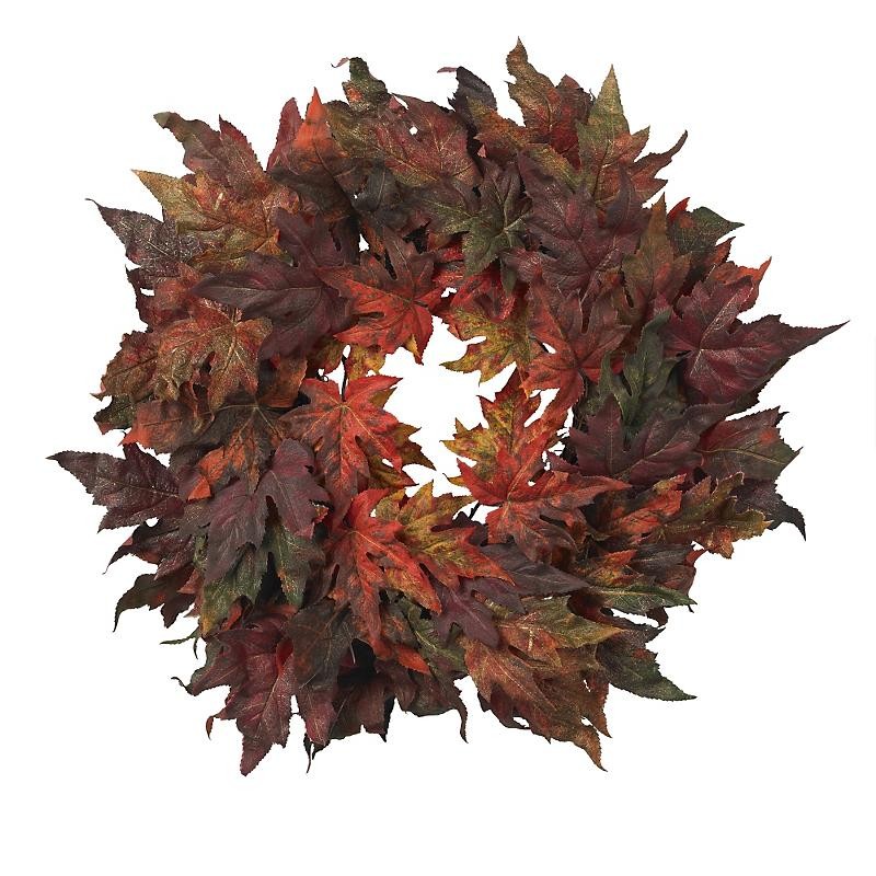 NEW HIGH QUALITY 30" ARTIFICIAL MAPLE LEAF HOLIDAY FALL AUTUMN WREATH