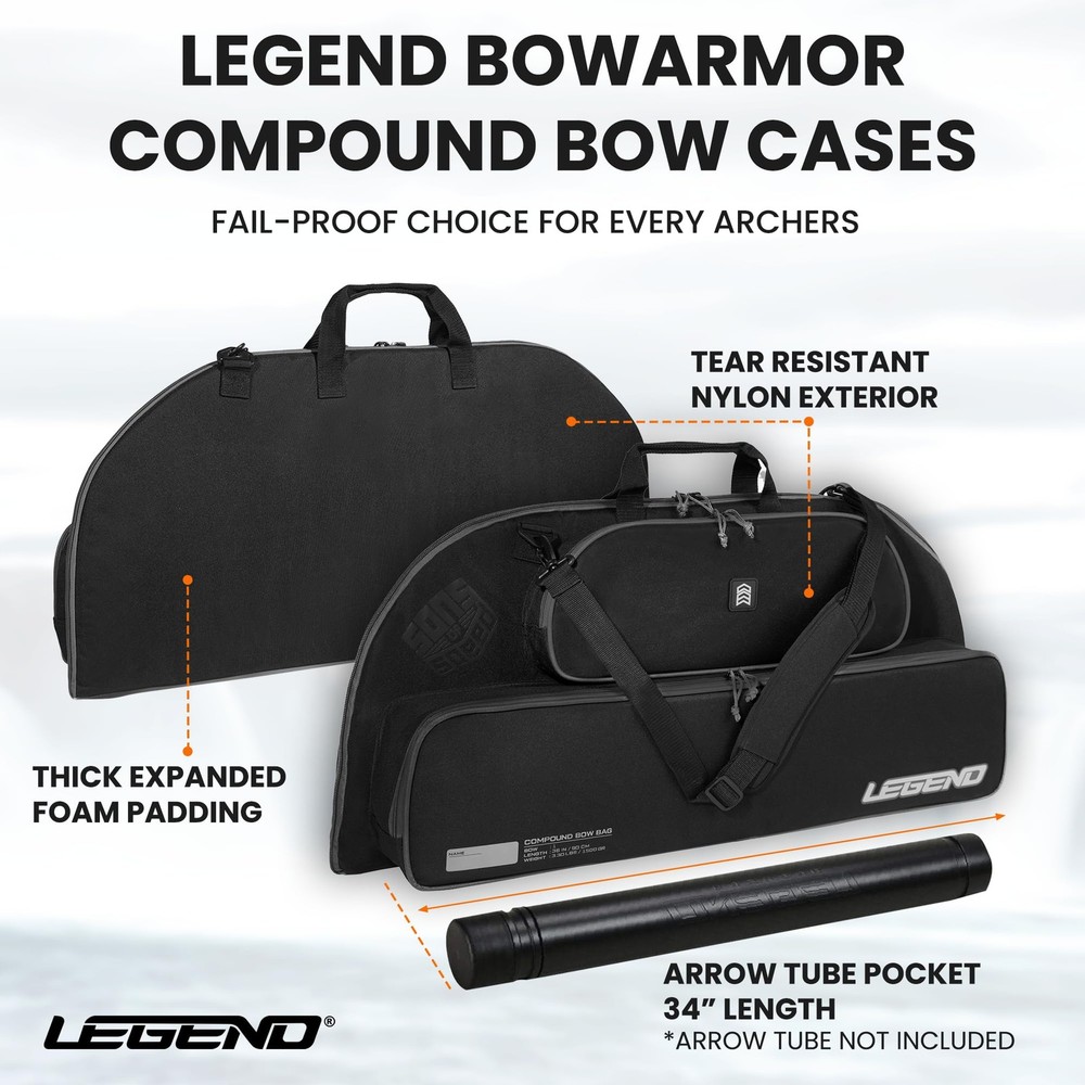 Legend Bowarmor 92 Soft Compound Bow Case - Lightweight Youth Bow Bag, Premiu...
