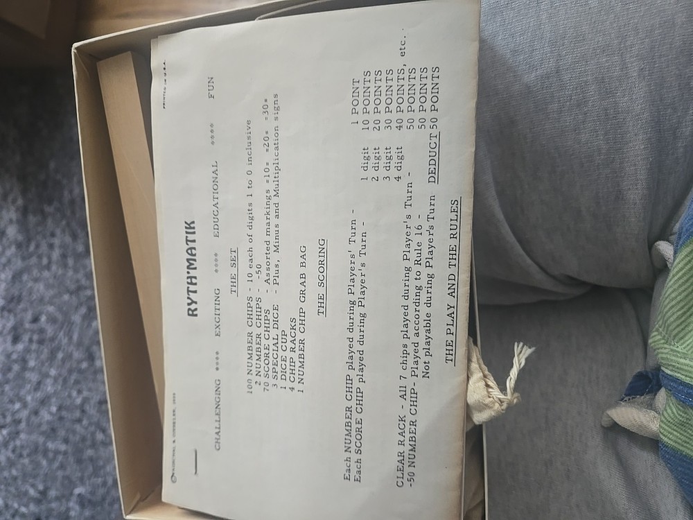 1959 RYTH' MATIK GAME SCRAMBLED NUMBERS
