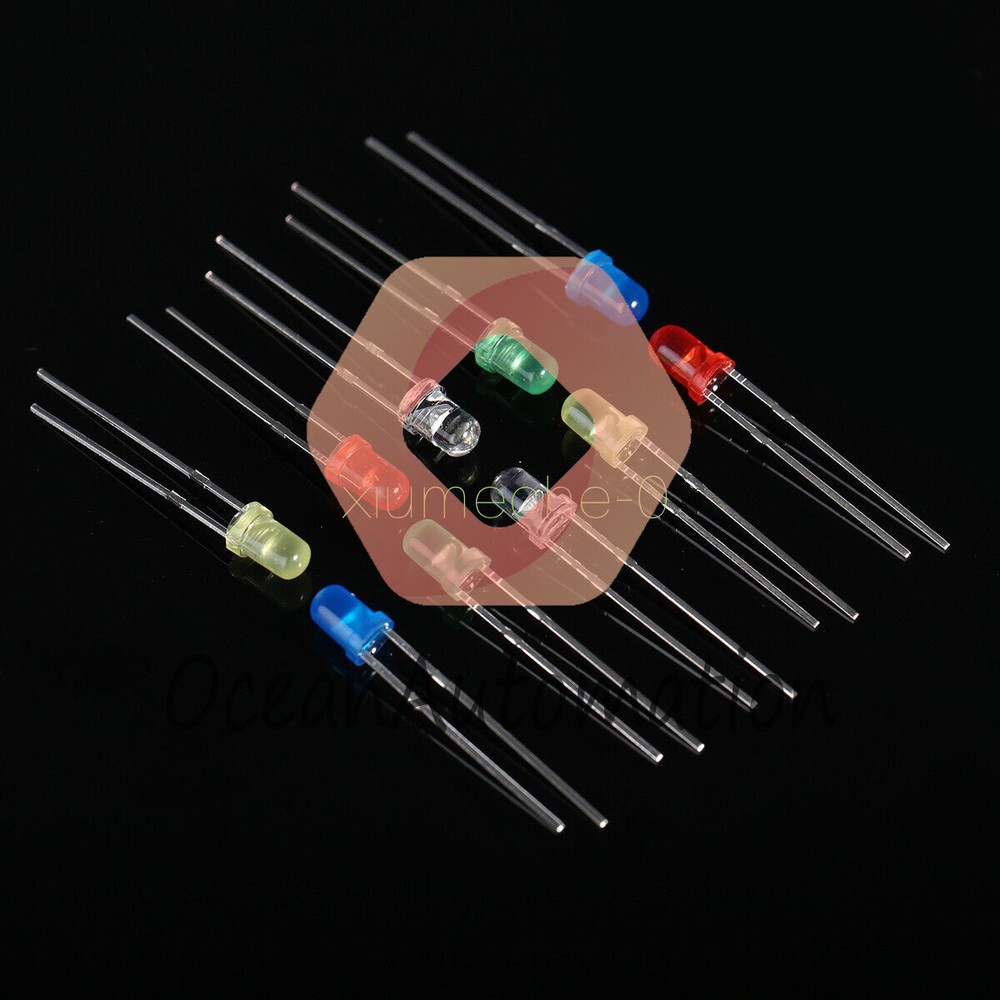 150pcs 5mm 3mm LED Light White Red Green Yellow Assorted Emitting Diode M8