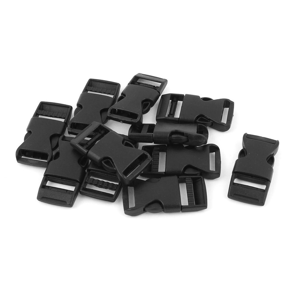 10 Pcs 5/8" Webbing Straps Plastic Curved Clasp Side Quick Release Buckle