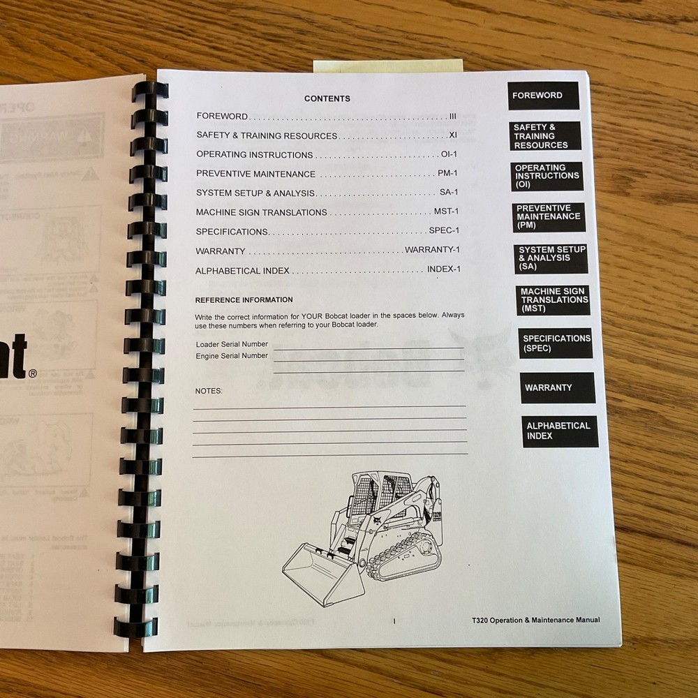 Bobcat T320 OPERATION MAINTENANCE MANUAL COMPACT TRACK LOADER GUIDE pn 6986606