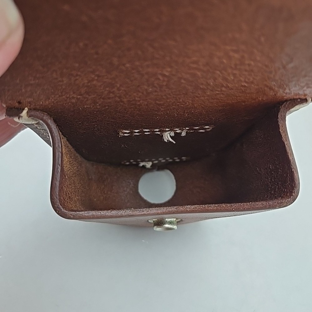 Genuine Leather Compass Case W/ Belt Loop & Push Hole Handmade 3.5"x3"