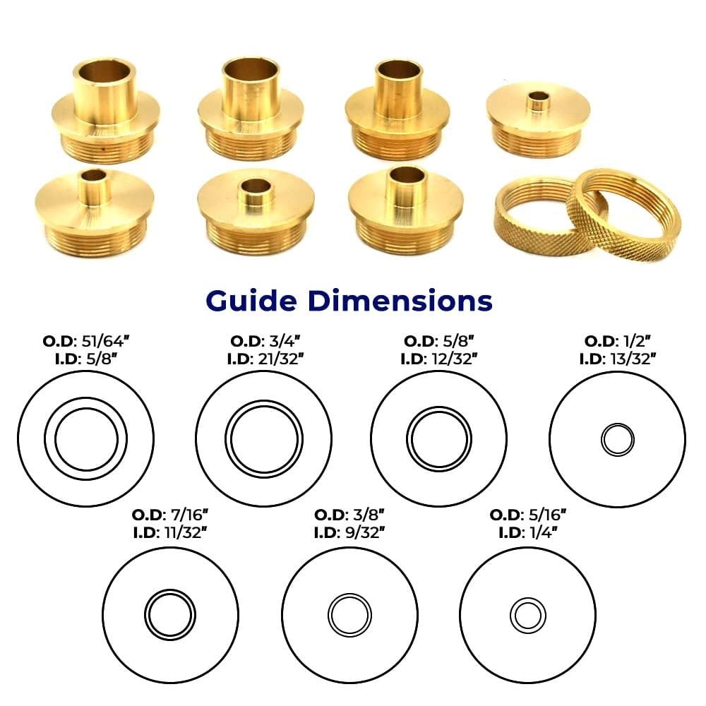 19604 Brass Router Bushing Set 9piece