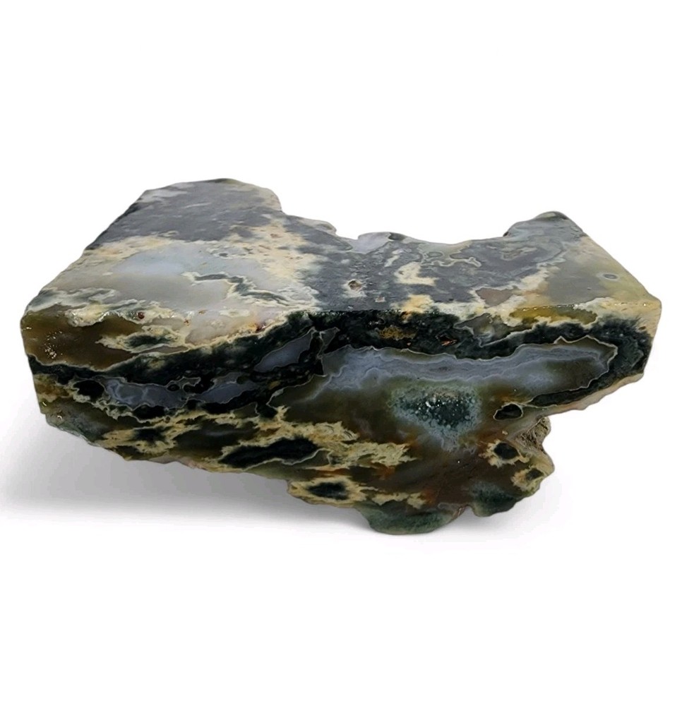 Moss Agate Faced Rough 132.4 grams.