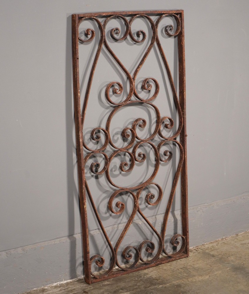 39" Tall Antique French Iron Decorative Panel/Fence Panel Salvage