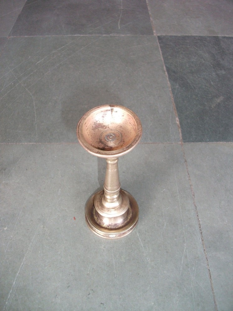 2 Pc Vintage Brass Handcrafted Small Solid Fine Quality Oil Lamps