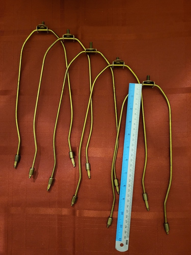 11" Brass Colored Lamp Harp Lot of 5