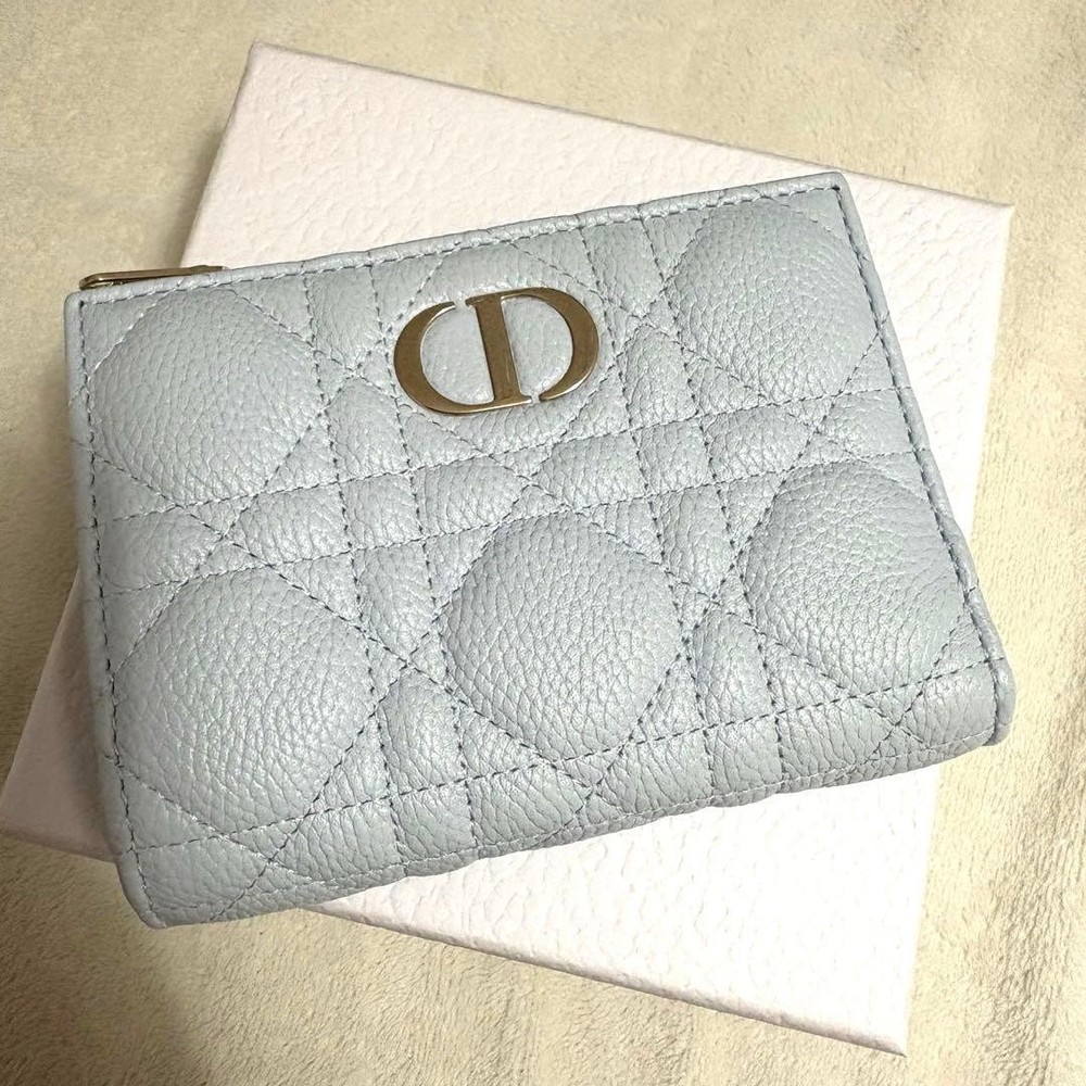 Dior Caro Dahlia Wallet Light Blue