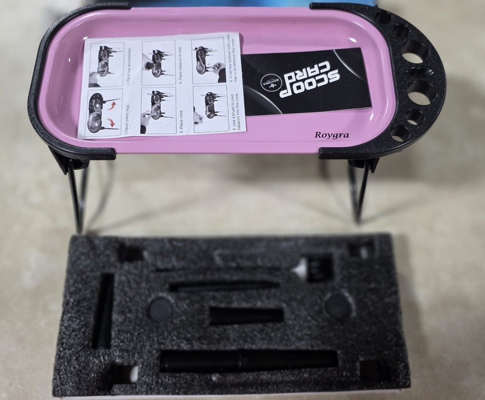 Foldable Rolling Tray Set with Cone Loader, Cone Filler Roller 9x4