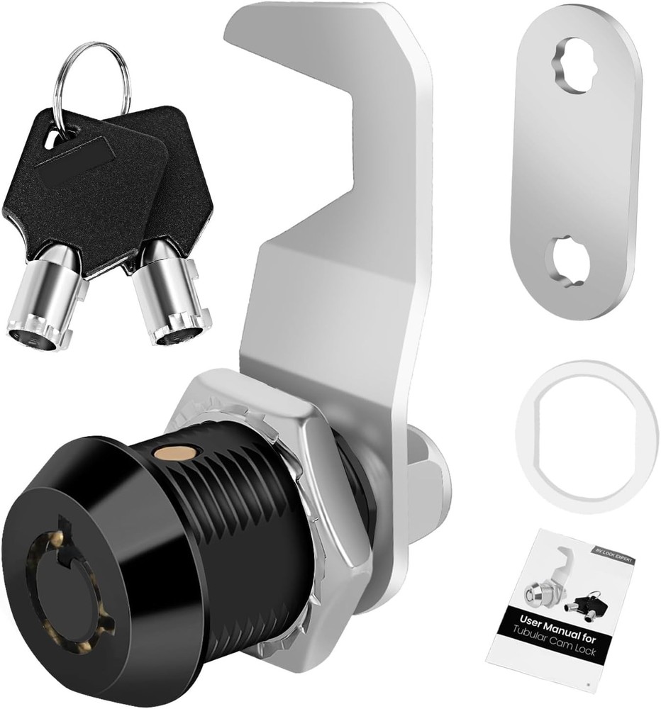 Toolbox Drawer Cam Lock 5/8 Black with Keys