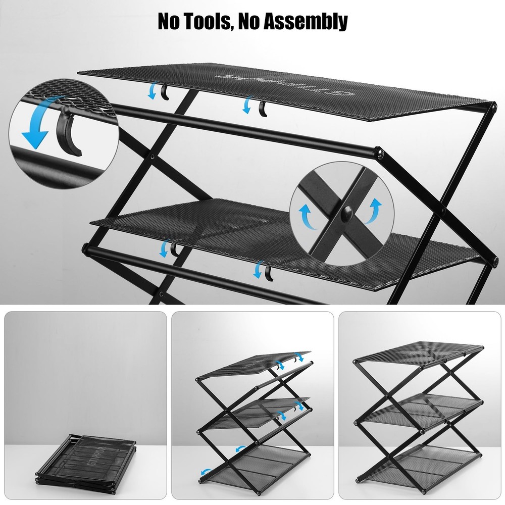 Shoe Rack for Entryway 5 Tier Foldable Shoe Rack Without Assembly Collapsible...