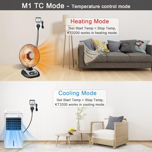 Plug in Thermostat Timer Temperature Controller KT3200proBL with Backlit