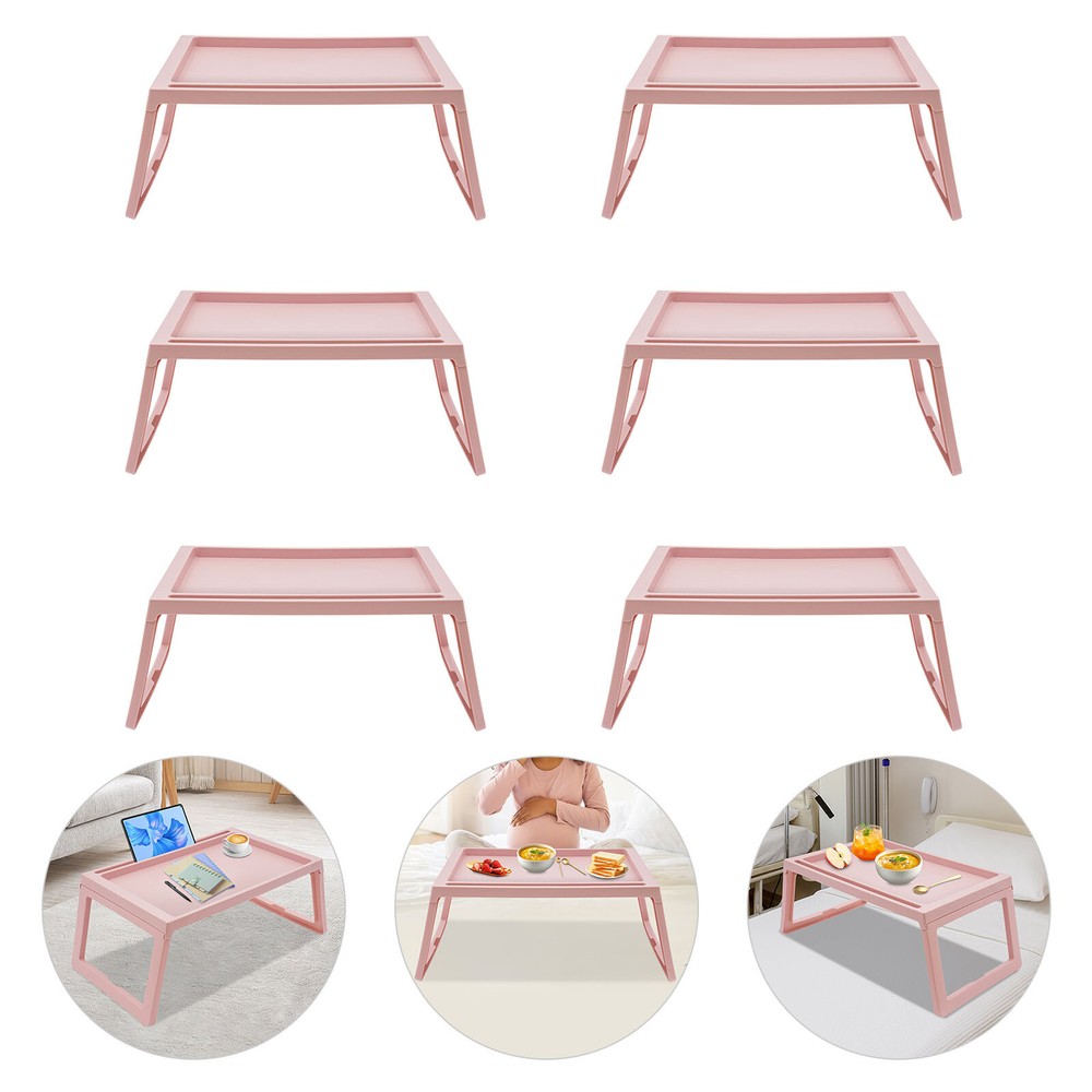 Laptop Notebook Table Stand Lap Tray Rectangular Foldable Computer Desk Pink