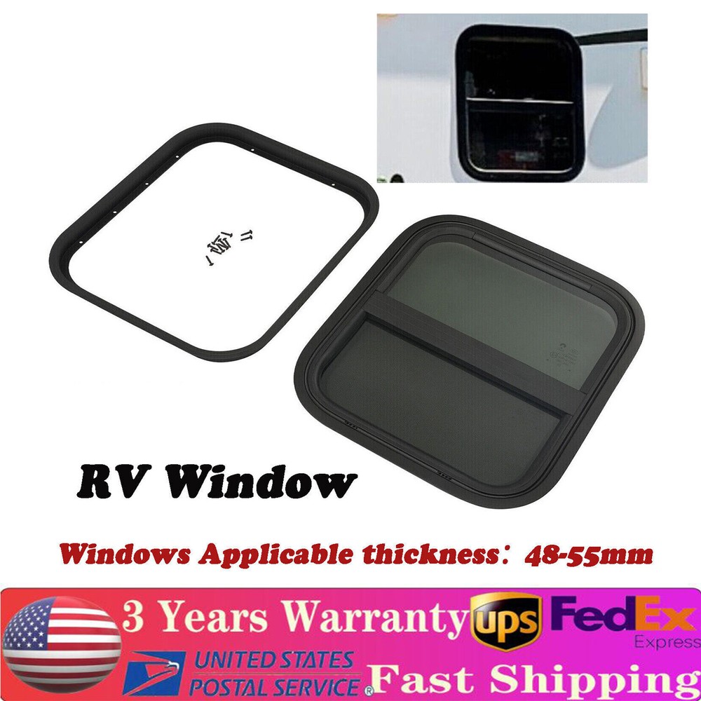 14" x 16" Universal RV Trailer Window Kit Vertical Sliding Window with Trim Ring