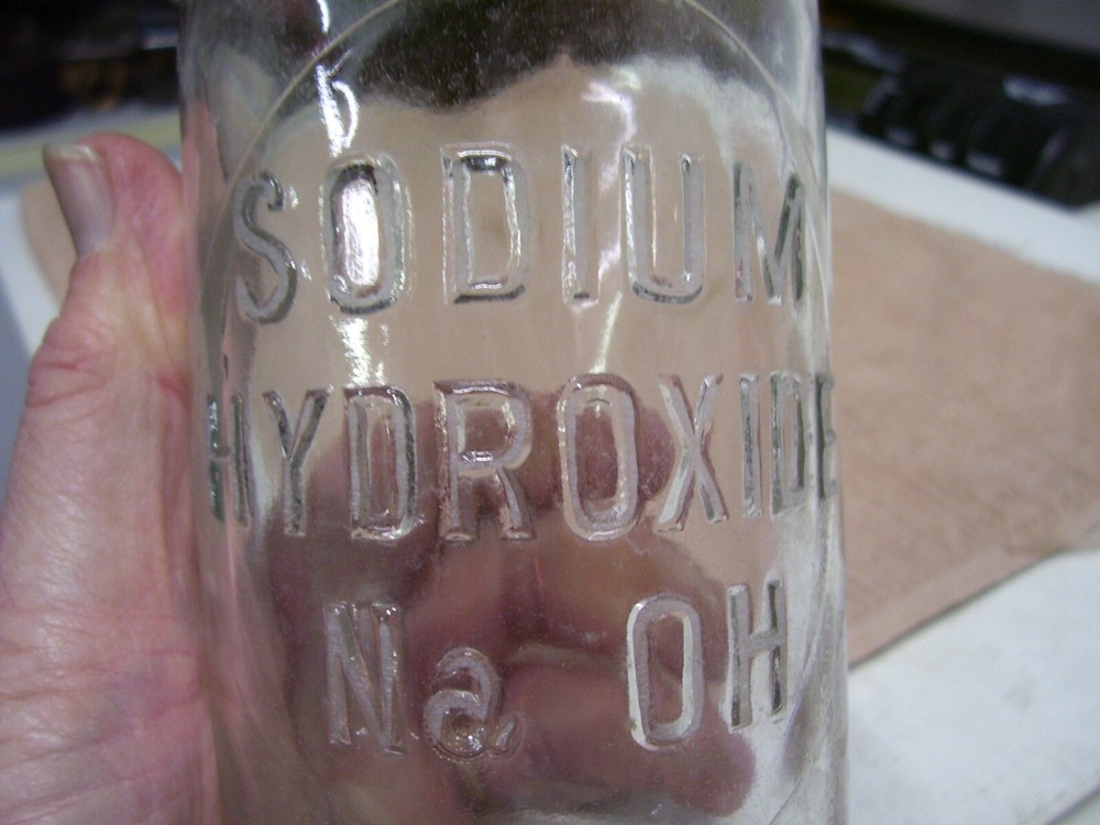 Original Vintage Wheaton Sodium Hydroxide Bottle