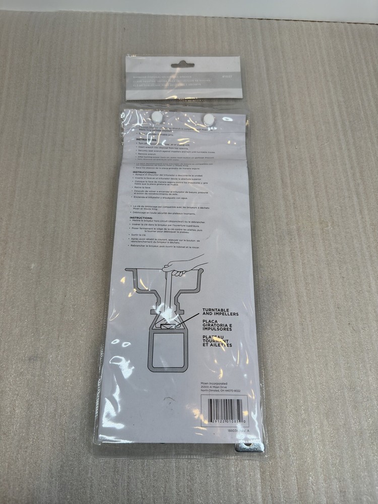 Moen 1037 Garbage Disposal Unjamming Wrench