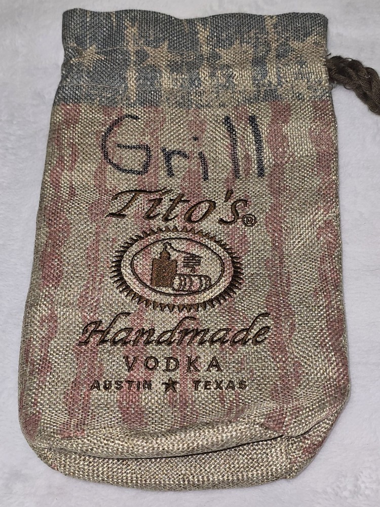 Tito’s Vodka Canvas Drawstring Bag Burlap