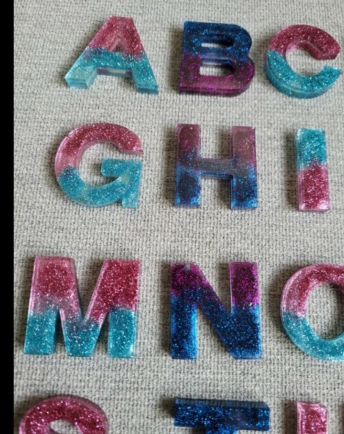 Handmade Resin Letter Keychains