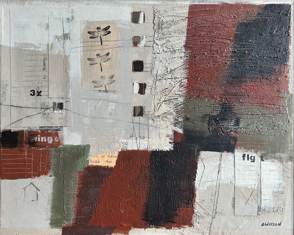 Donna Watson - original, signed, framed, large, mixed media collage