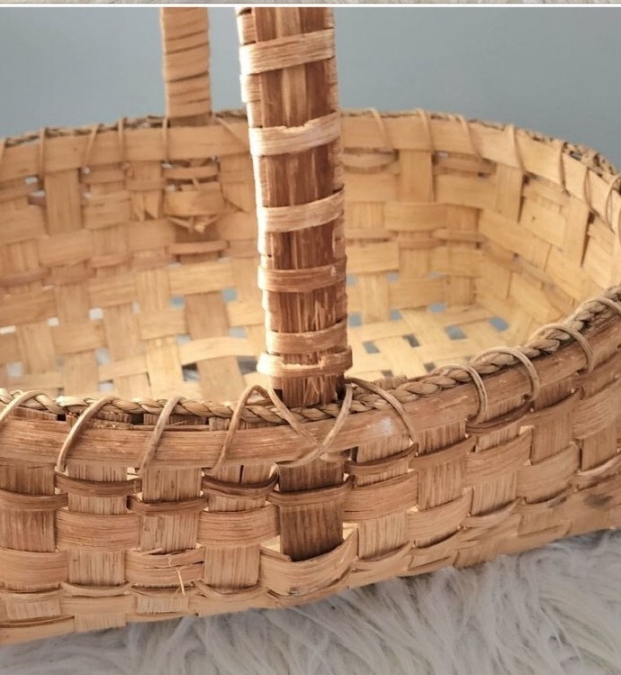 Handcrafted wicker basket vintage