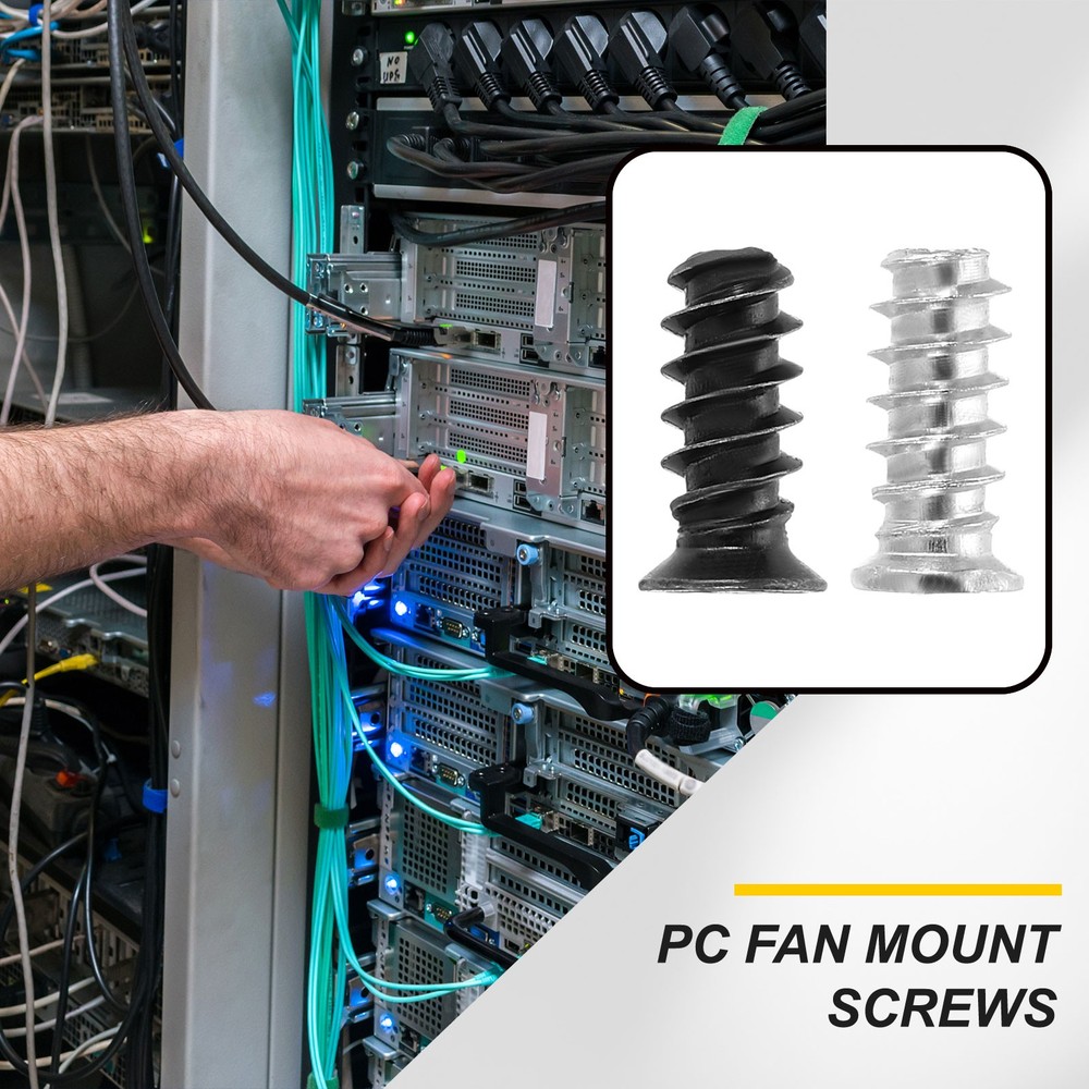 100Pcs M5 x 12mm Phillips Head Computer Case Fan Screws Kit, Silver/Black