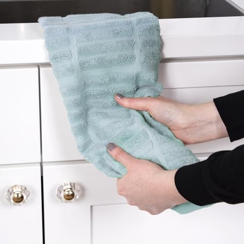 Solid Kitchen Towel: Highly Absorbent - 100% Cotton, Solid - 1 Pack Rainfall