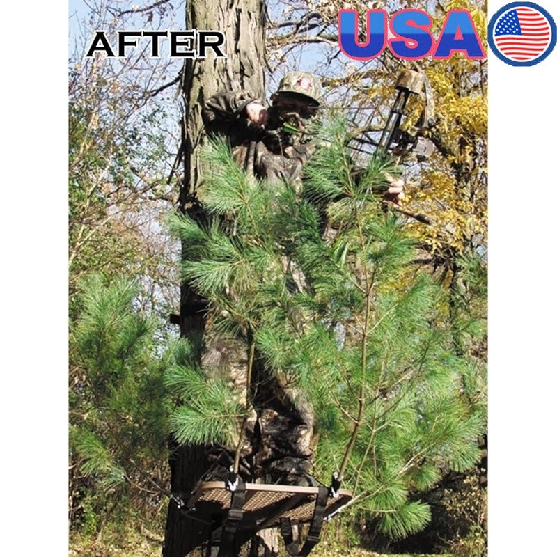Square Frame Tree Stand Blind Support 2 Branch Holders Concealed Movement Use