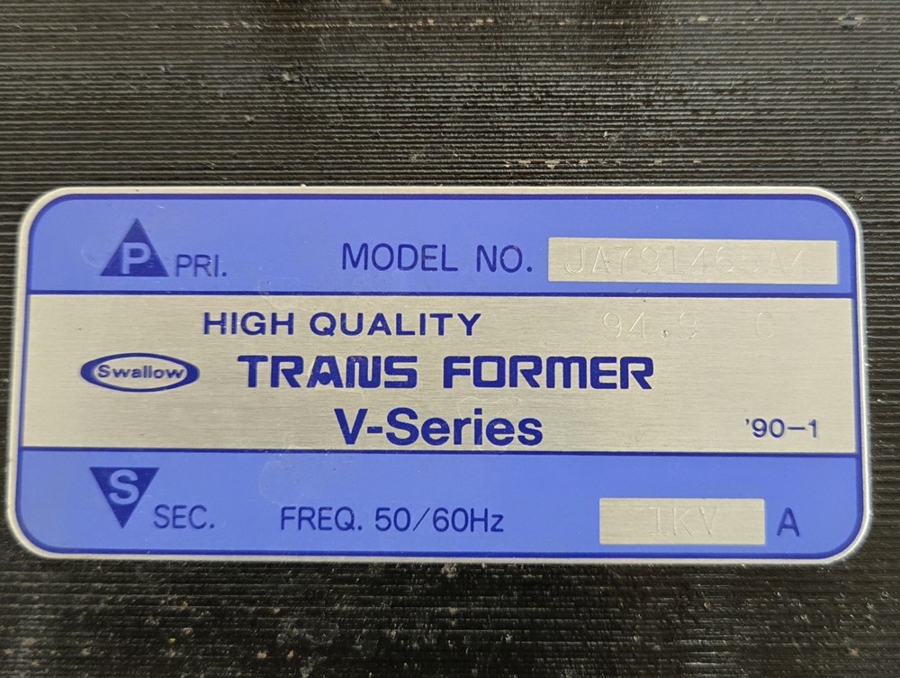 SWALLOW V-SERIES TRANSFORMER JA791465A4.