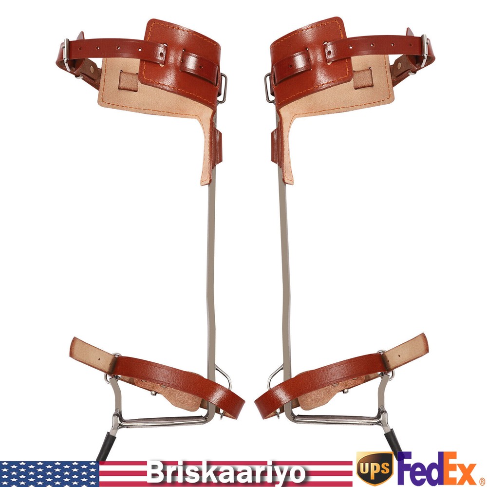 Adjustable Tree Climbing Spike Set Pole Climbing Spurs Tool Climber Strap Gaffs