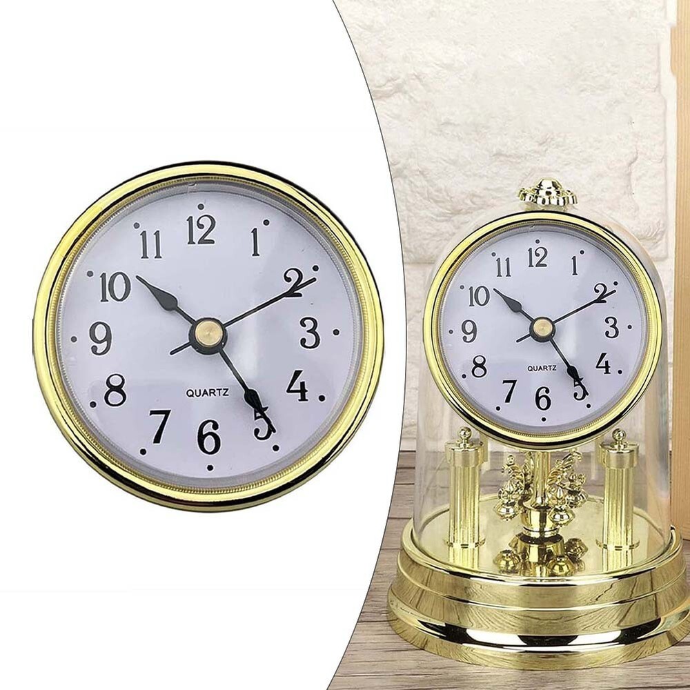 65MM,Quartz Clock Inserts Movement Replacement DIY Gold Arabic Numbers Useful