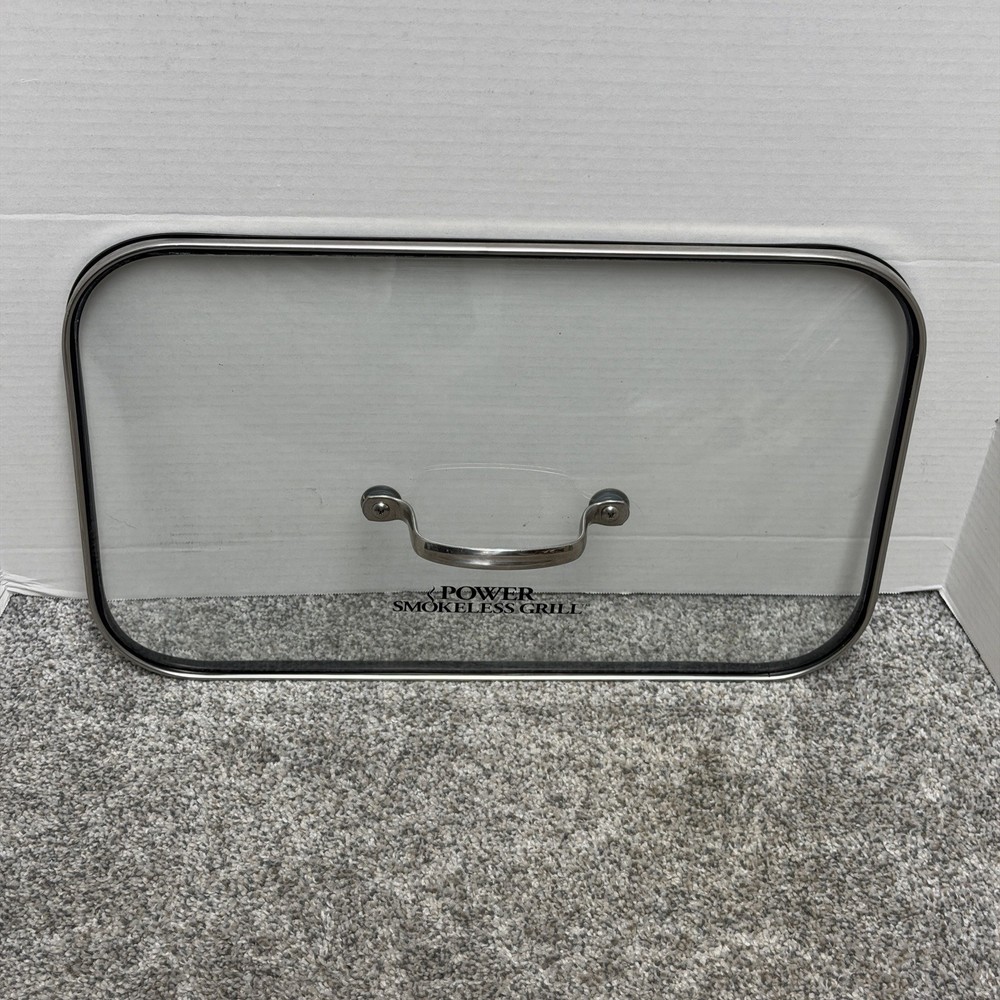 Power Smokeless Grill Replacement Glass Lid, Handle & Hinge For PG-1500