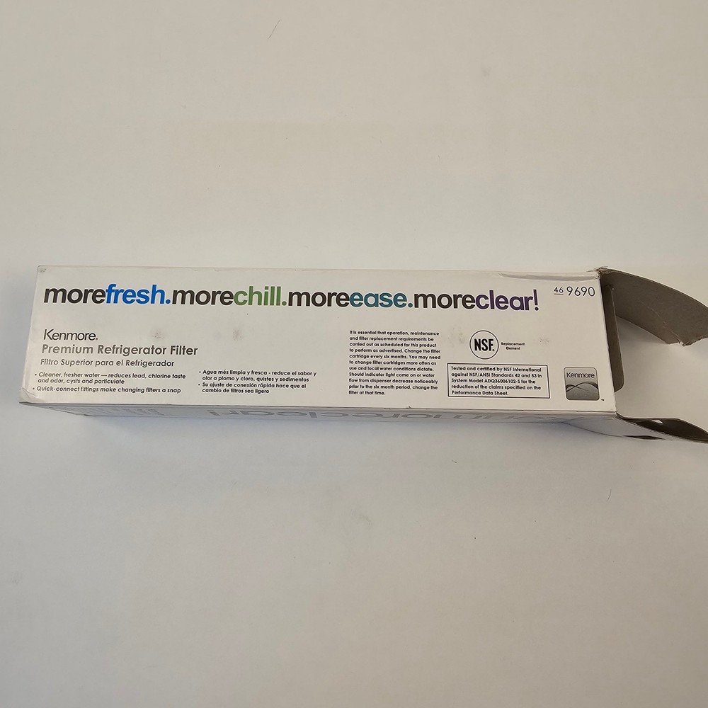KenmoreClear! 46-9690 Premium Replacement Refrigerator Filter Water New Open Box