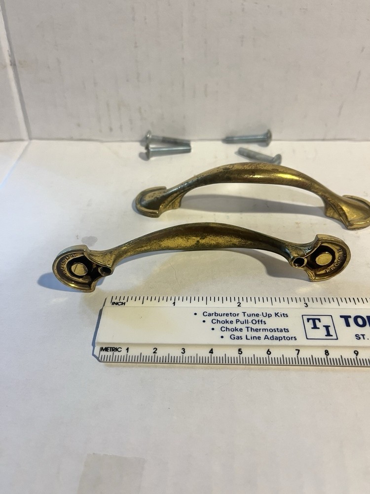 Vintage Brass Drawer, Cabinet Pull, pair w/screws