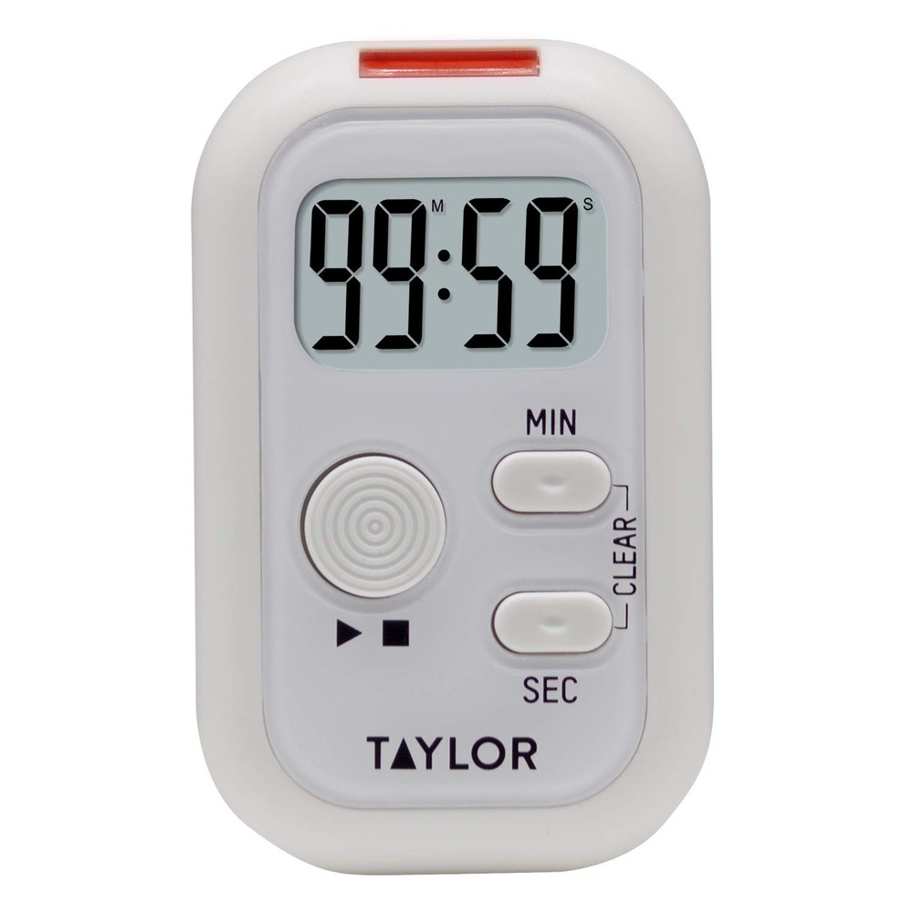 "Multi-Alert Digital Timer with Sound, Light, Vibration - Standard White"