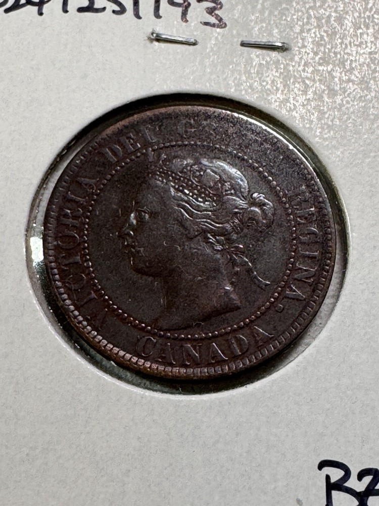 1893 Canada Large Cent Bronze Coin