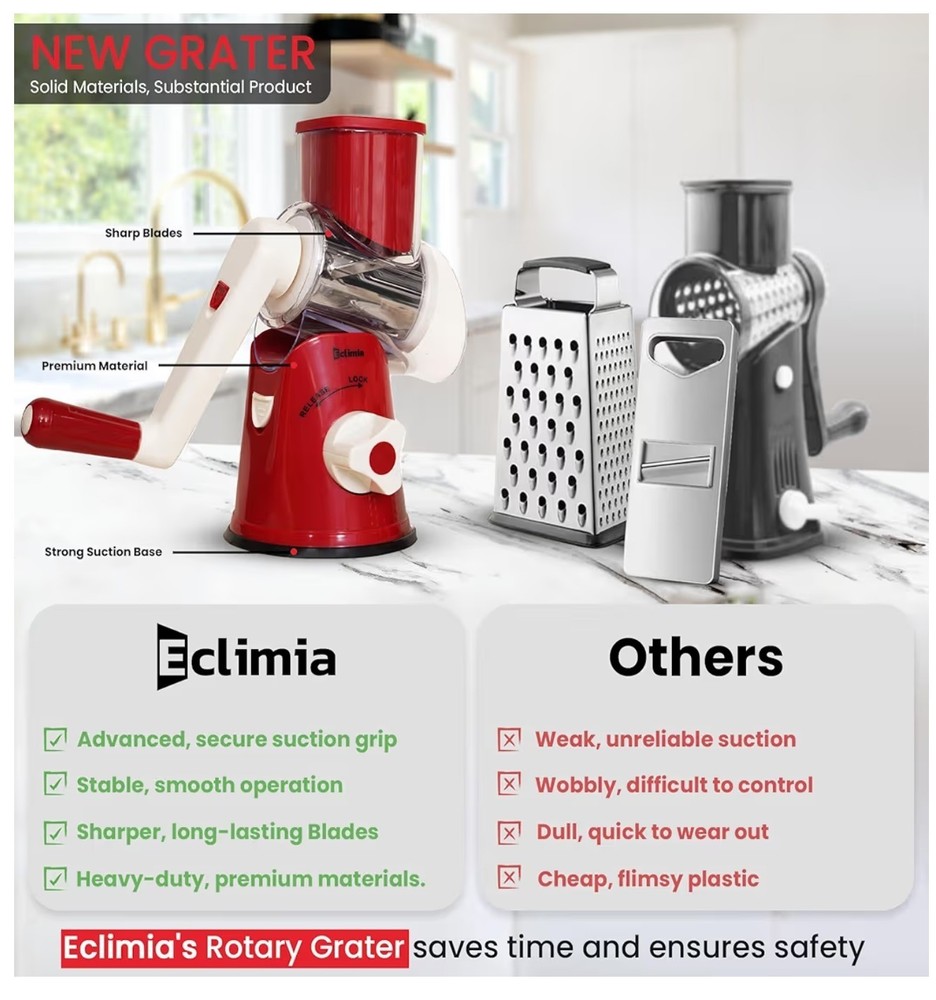 Rotary Cheese Grater (Red)
