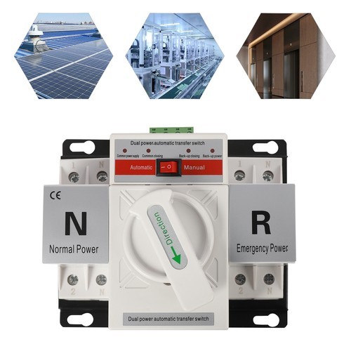 2P 63A Automatic Transfer Switch Toggle Dual Power Mini Controller Switch 110V