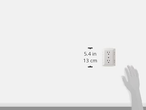 Grounded Sockets Electrical Outlet Multiple Extender Wall Adapter Switch 6 Plug