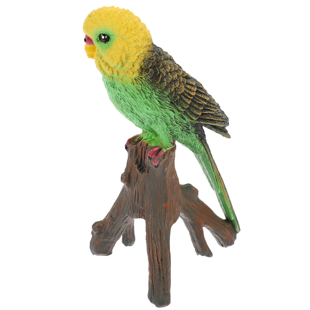 Artificial Parrot Figurine Lifelike Bird Model Standing Statue Decorative Model