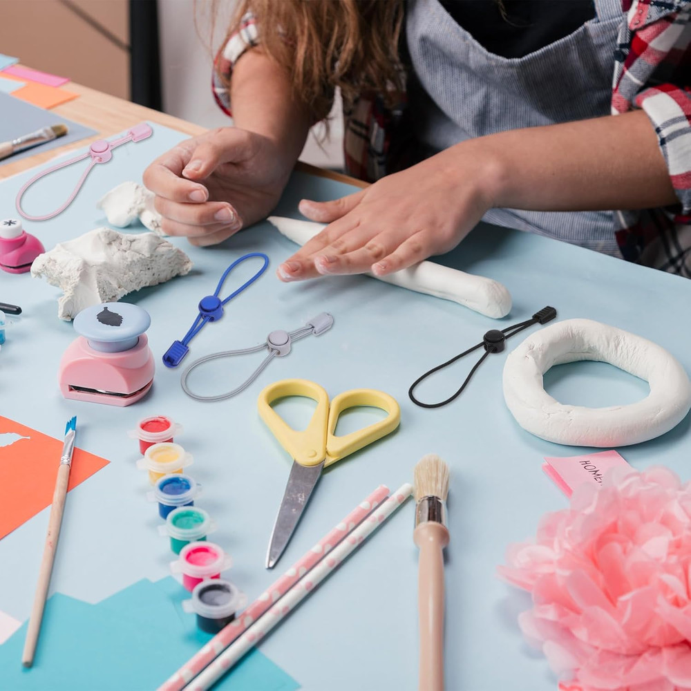 6Pcs Colour Clay Bag Ties,Adjustable Pottery Tools Strap Ceramic Tool Strap for