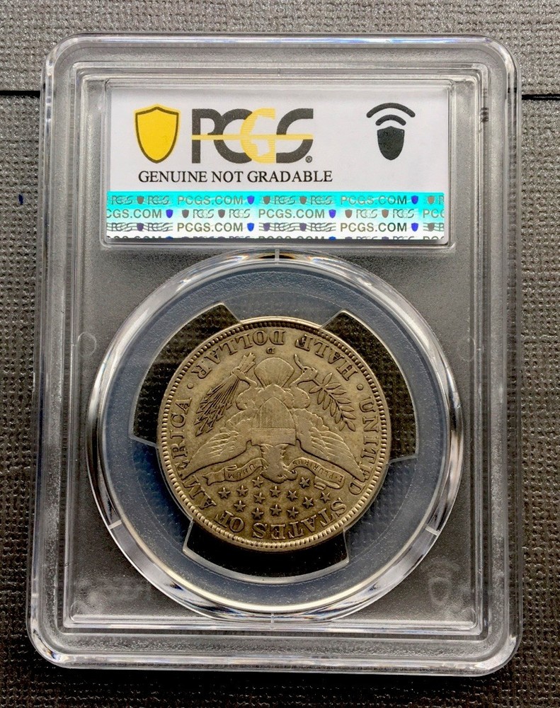 1915 D 50C Barber Genuine PCGS XF
