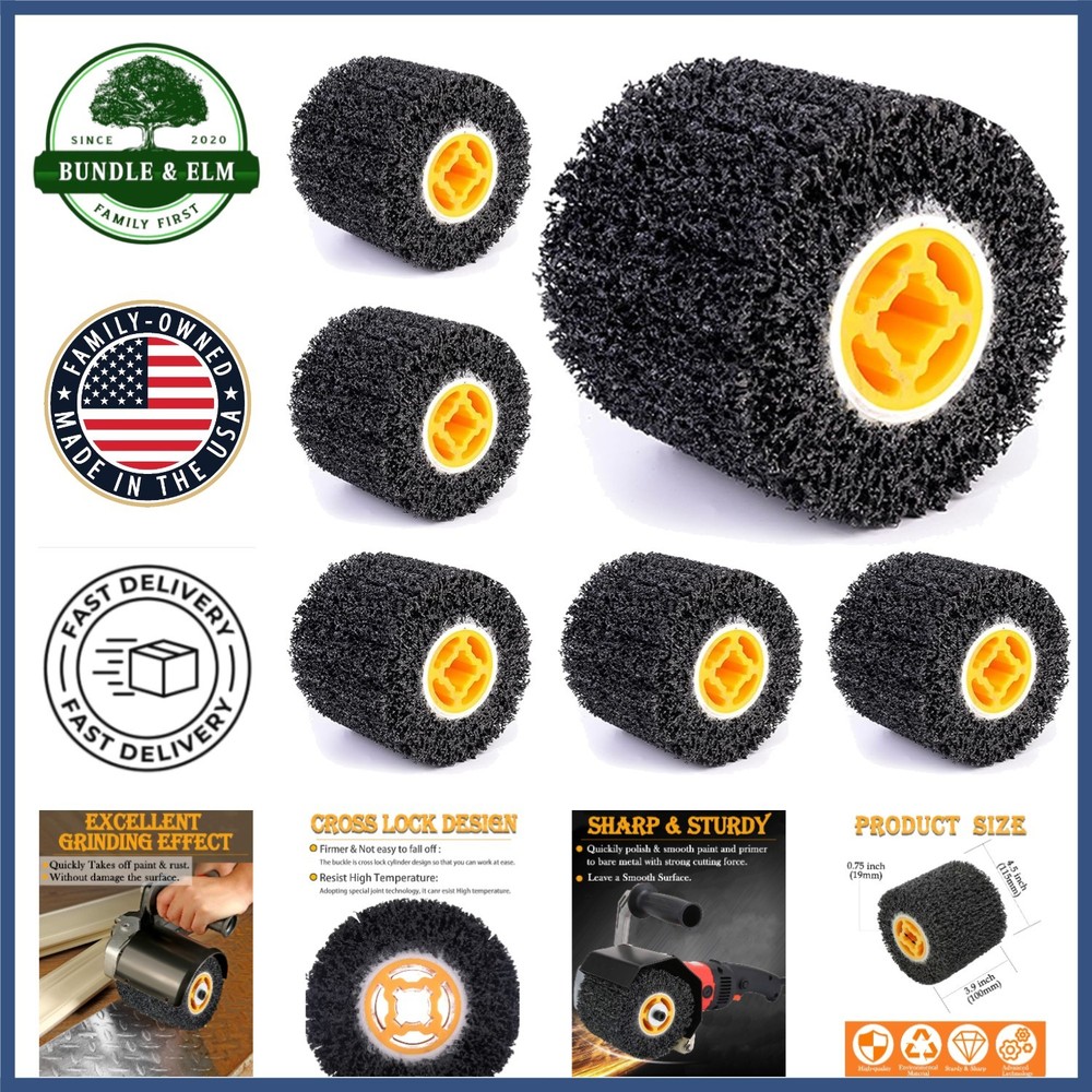 6 Pcs Abrasive Drawing Wheel Tool for Metal Polishing and Surface Conditioning