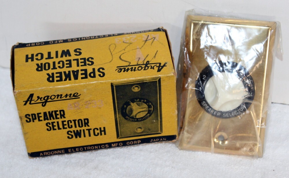 Vintage Argonne AR-233 Speaker Selector Switch ~ New in Box