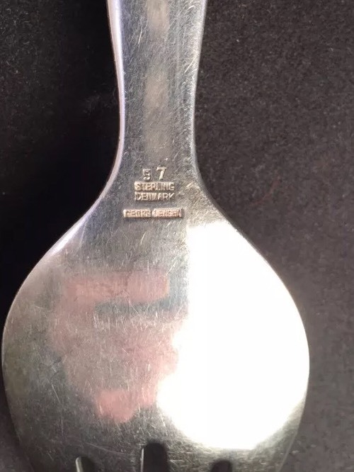 Georg Jensen Sterling Silver Salad Set Pattern # 57